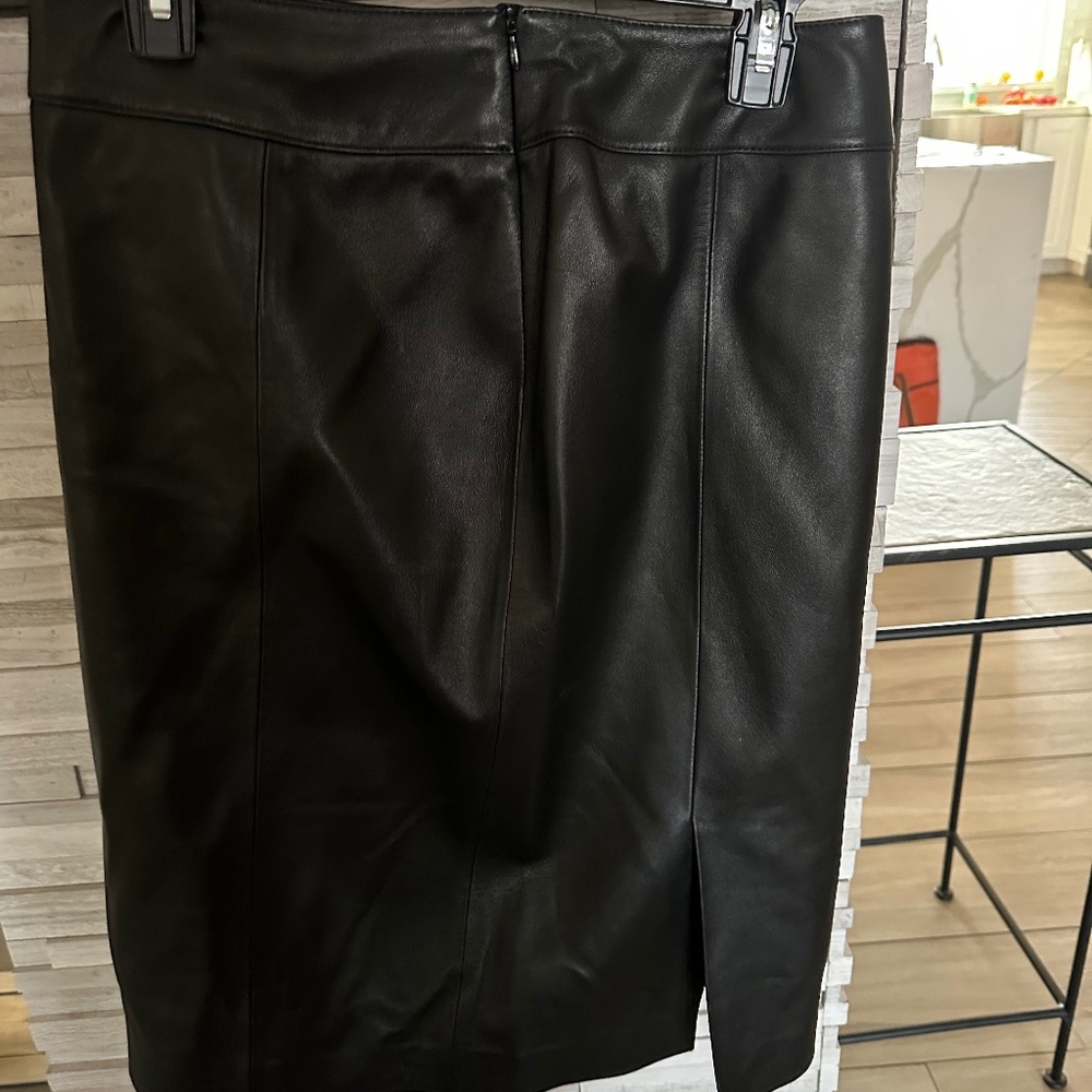 Lafayette 148 Napa Lambskin Skirt.